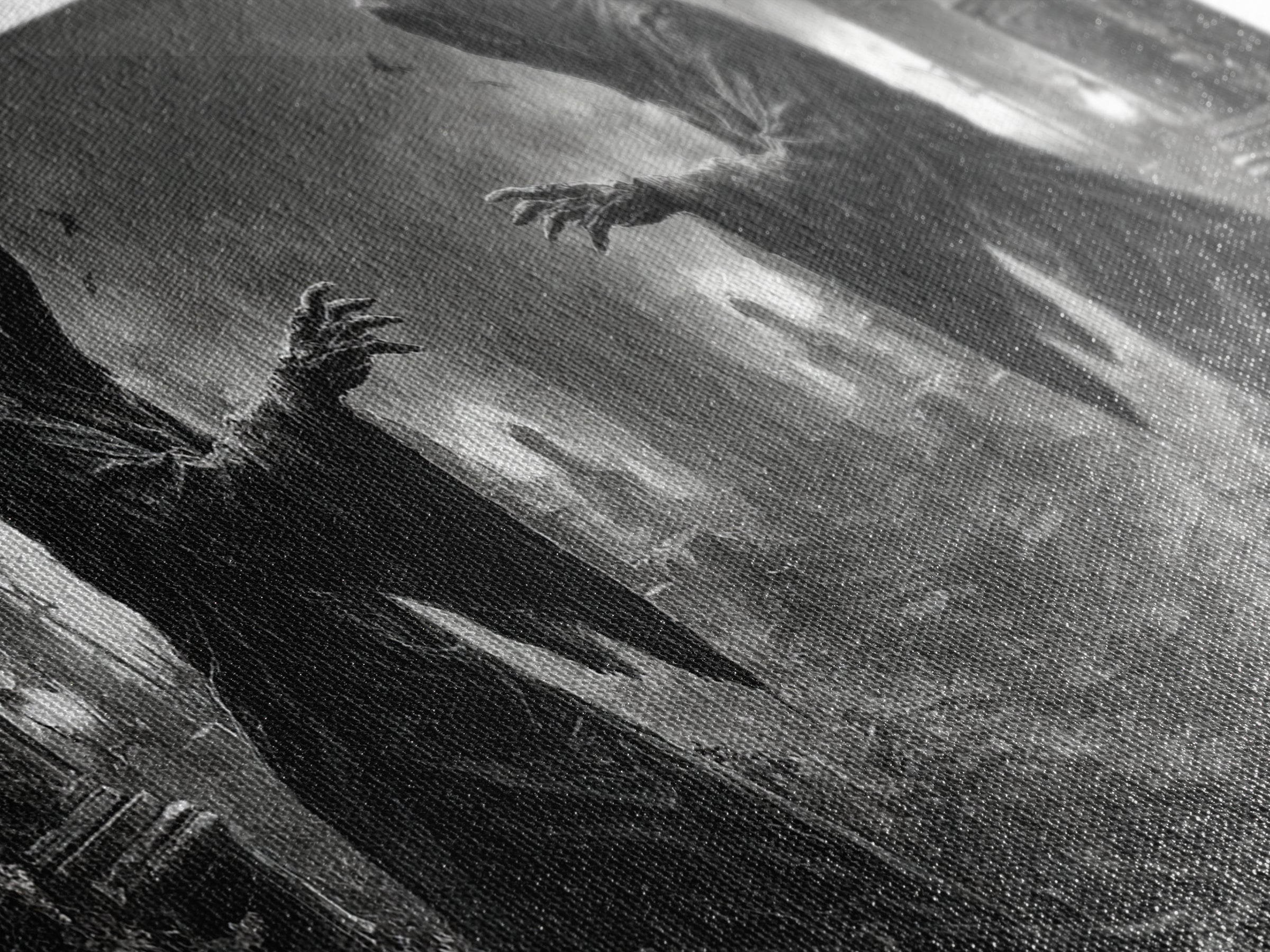 The Mirror Spirit, Wide Panoramic Art, Spooky Home Decor, Canvas Print, Halloween Wall Decor, Gothic Home Decor, Collectible Wall Decor