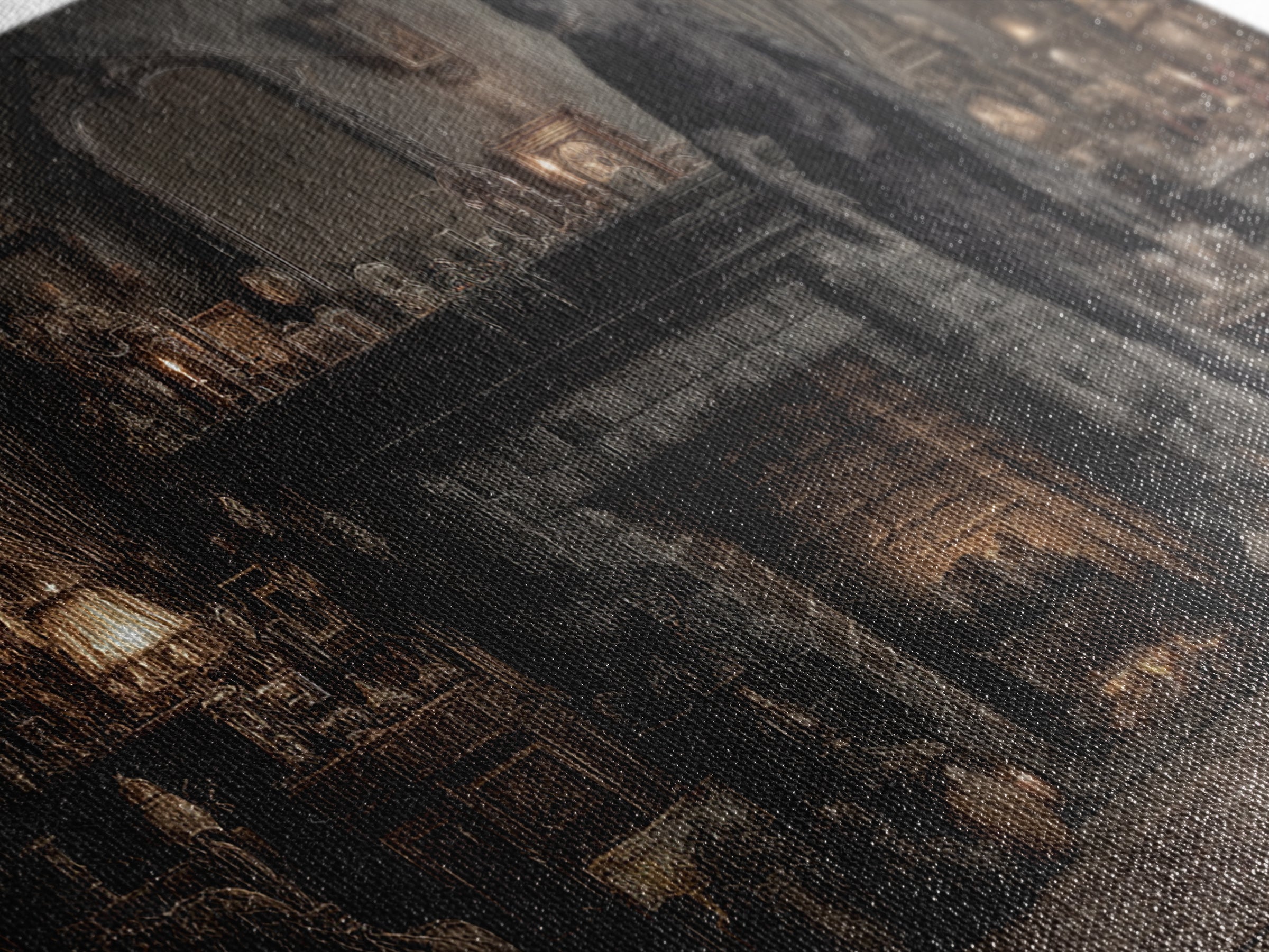 The Chimney Phantom, Wide Panoramic Art, Dark Fantasy Wall Art, Canvas Print, Halloween Wall Decor, Gothic Home Decor, Dark Fantasy Art