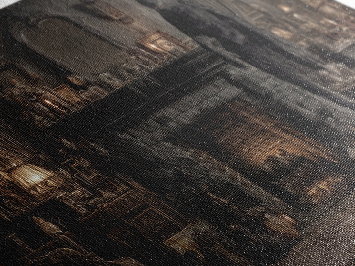 The Chimney Phantom, Wide Panoramic Art, Dark Fantasy Wall Art, Canvas Print, Halloween Wall Decor, Gothic Home Decor, Dark Fantasy Art