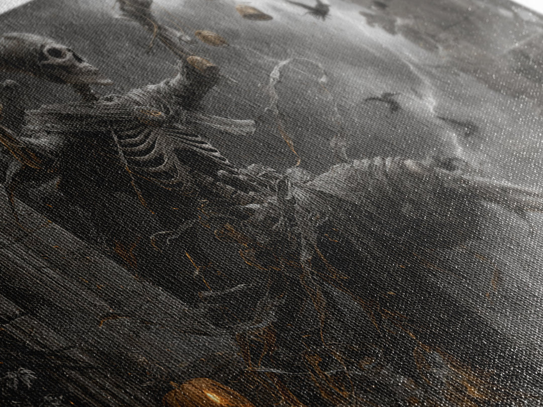 The Phantom Jester, Wide Panoramic Art, Spooky Home Decor, Canvas Print, Halloween Wall Decor, Gothic Home Decor, Collectible Wall Decor