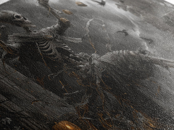 The Phantom Jester, Wide Panoramic Art, Spooky Home Decor, Canvas Print, Halloween Wall Decor, Gothic Home Decor, Collectible Wall Decor