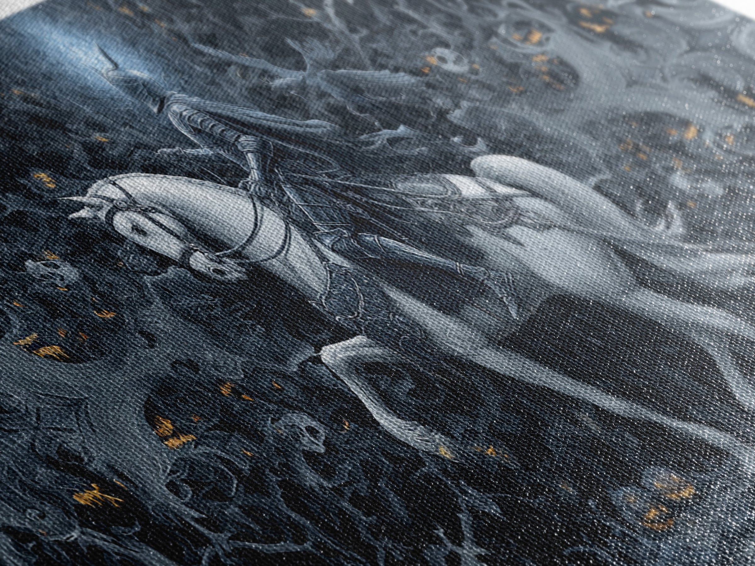 The Spectral Knight, Wide Panoramic Art, Spooky Home Decor, Canvas Print, Halloween Wall Decor, Gothic Home Decor, Spooky Wall Decor