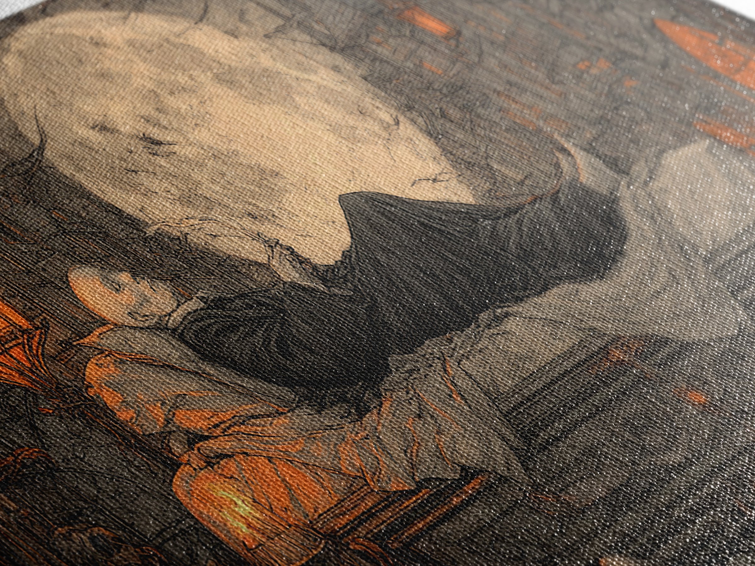 The Coffin Sleeper, Wide Panoramic Art, Dark Halloween Decor, Canvas Print, Halloween Wall Decor, Gothic Home Decor, Statement Wall Art