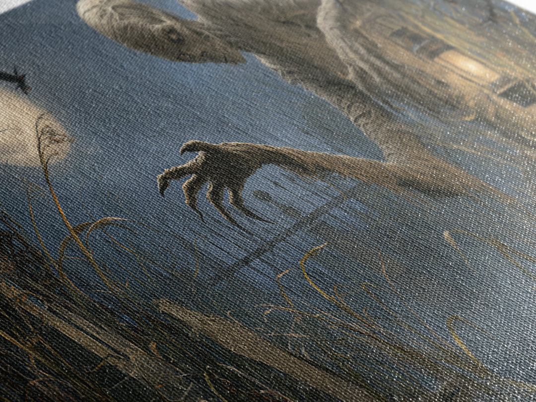The Bog Mummy, Wide Panoramic Art, Dark Fantasy Wall Art, Canvas Print, Halloween Wall Decor, Gothic Home Decor, Dark Fantasy Art