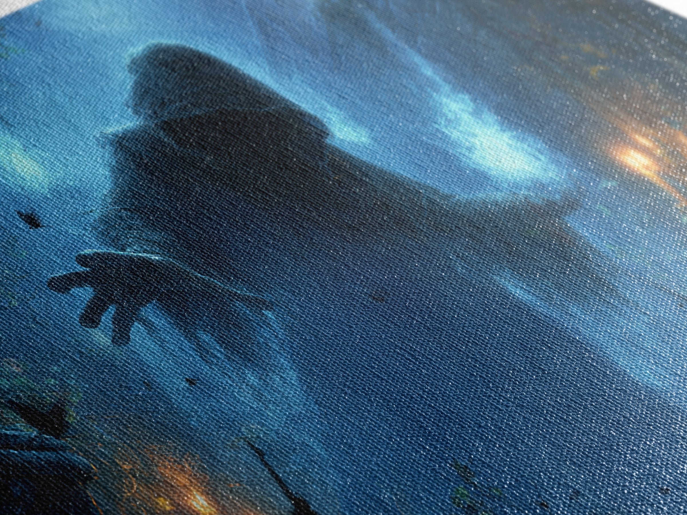 The Will-O'-The-Wisp Shepherd, Wide Panoramic Art, Gothic Horror Wall Art, Framed Canvas Print, Halloween Wall Decor, Gothic Home Decor