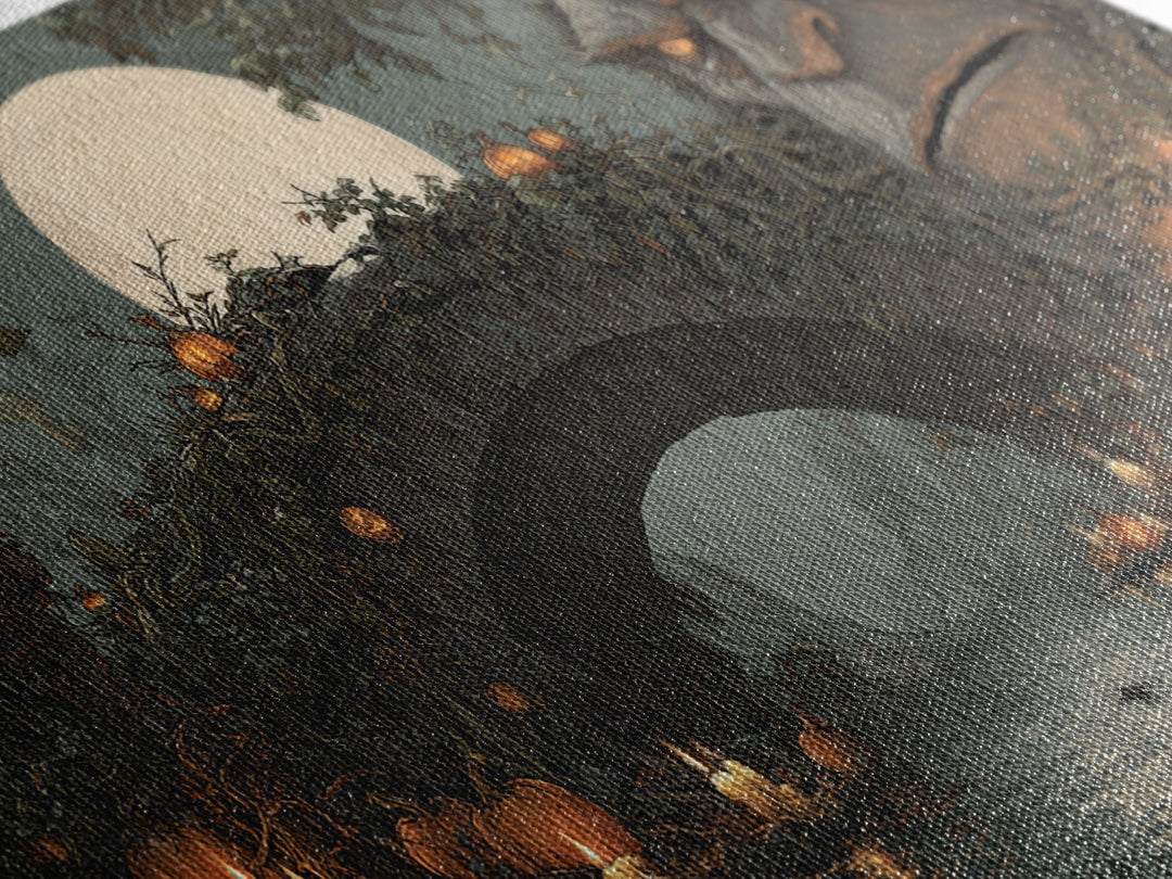 The Bridge Troll At Midnight, Wide Panoramic Art, Dark Fantasy Wall Art, Canvas Print, Halloween Wall Decor, Gothic Home Decor