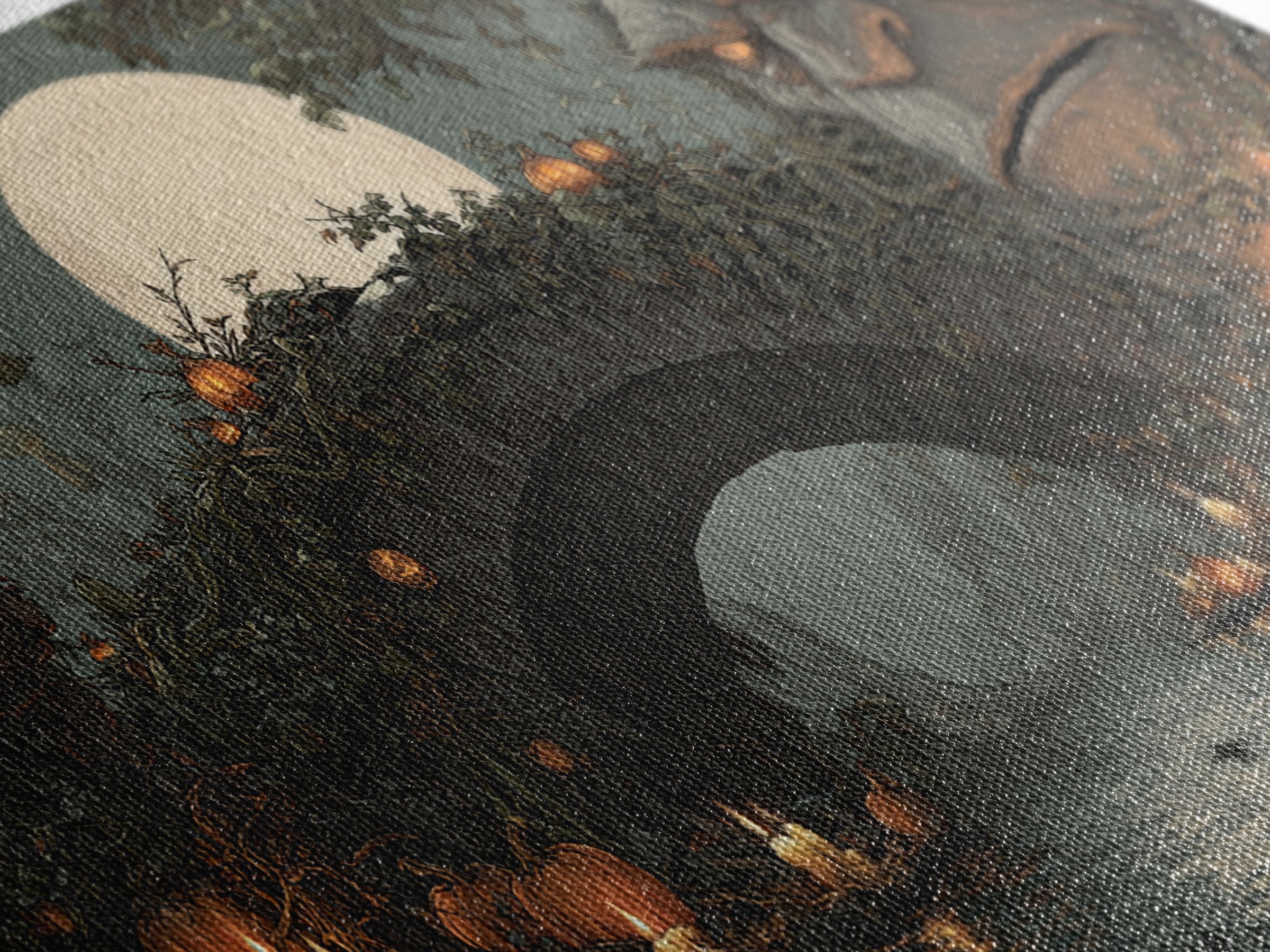 The Bridge Troll At Midnight, Wide Panoramic Art, Dark Fantasy Wall Art, Canvas Print, Halloween Wall Decor, Gothic Home Decor