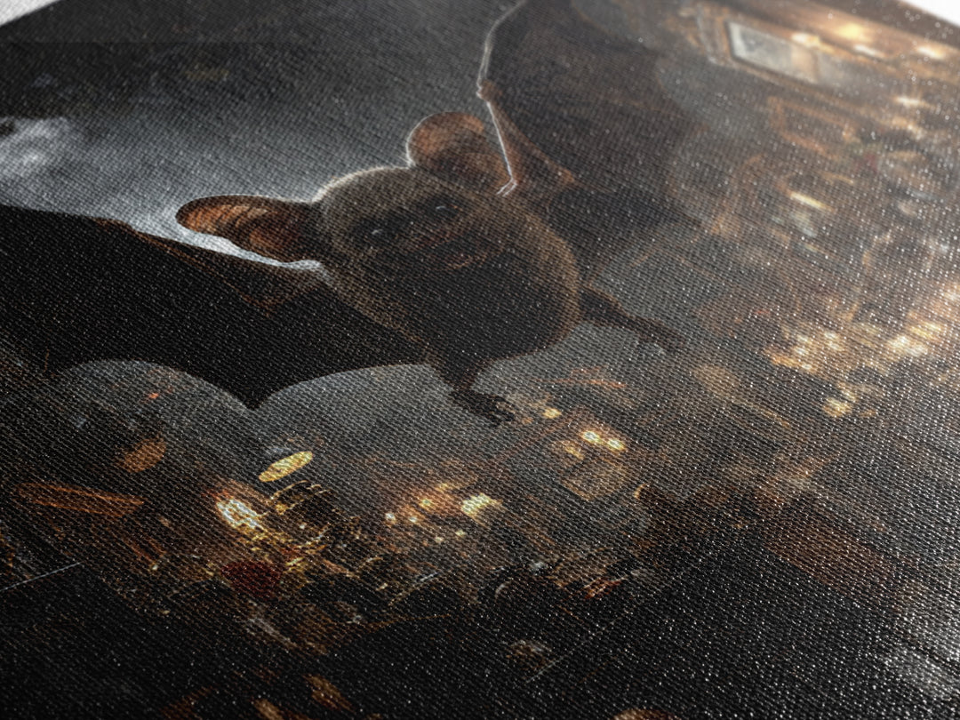The Bat-Winged Imp, Square Wall Art, Haunted Gothic Art, Framed Canvas Print, Halloween Wall Decor, Gothic Home Decor, Macabre Wall Art