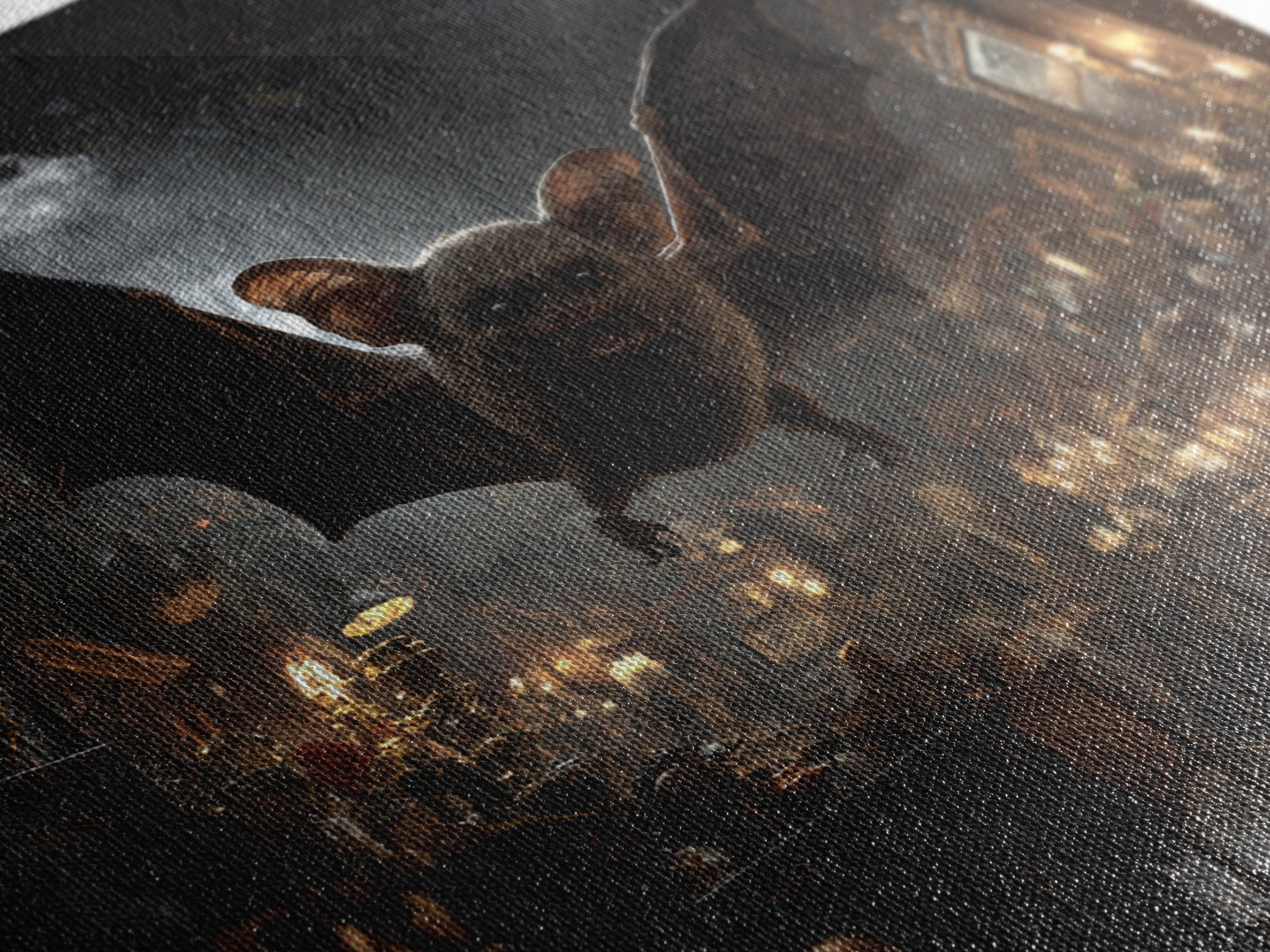 The Bat-Winged Imp, Square Wall Art, Haunted Gothic Art, Framed Canvas Print, Halloween Wall Decor, Gothic Home Decor, Macabre Wall Art