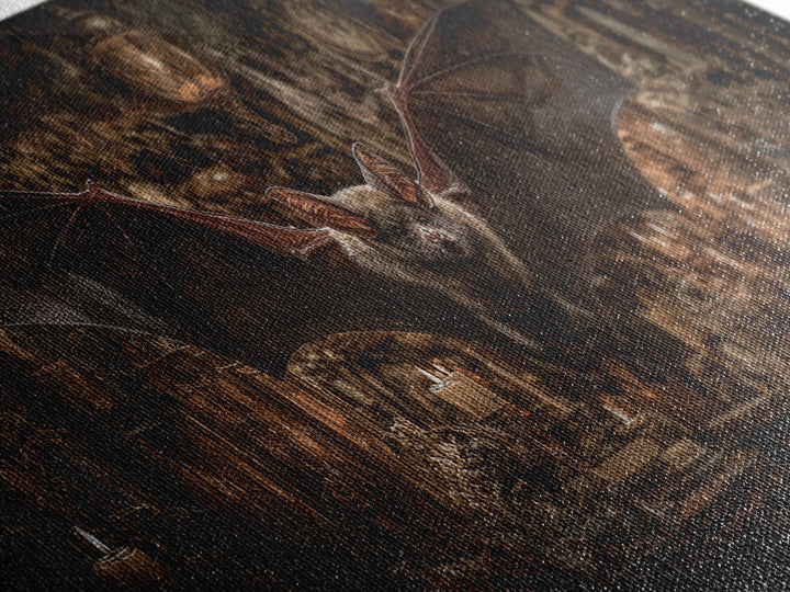 The Bat-Winged Imp, Wide Panoramic Art, Dark Fantasy Wall Art, Canvas Print, Halloween Wall Decor, Gothic Home Decor, Halloween Decor