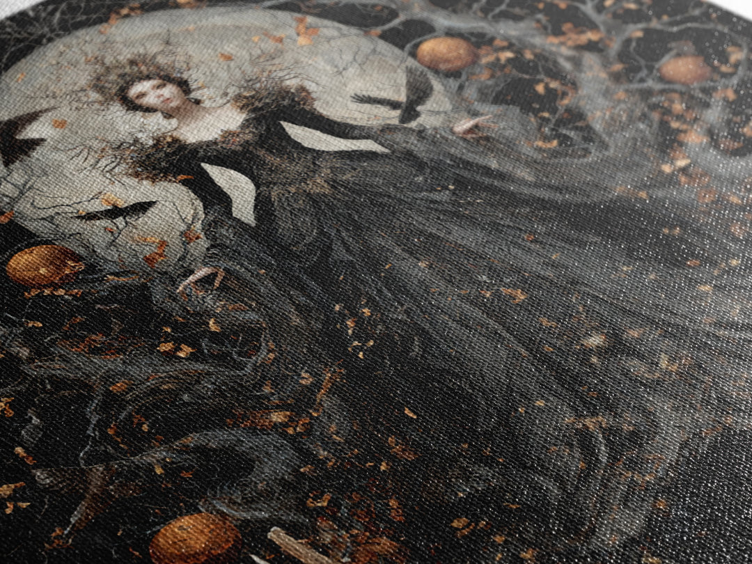 The Spider Queen, Square Wall Art, Macabre Wall Art, Framed Canvas Print, Halloween Wall Decor, Gothic Home Decor, Spooky Wall Decor