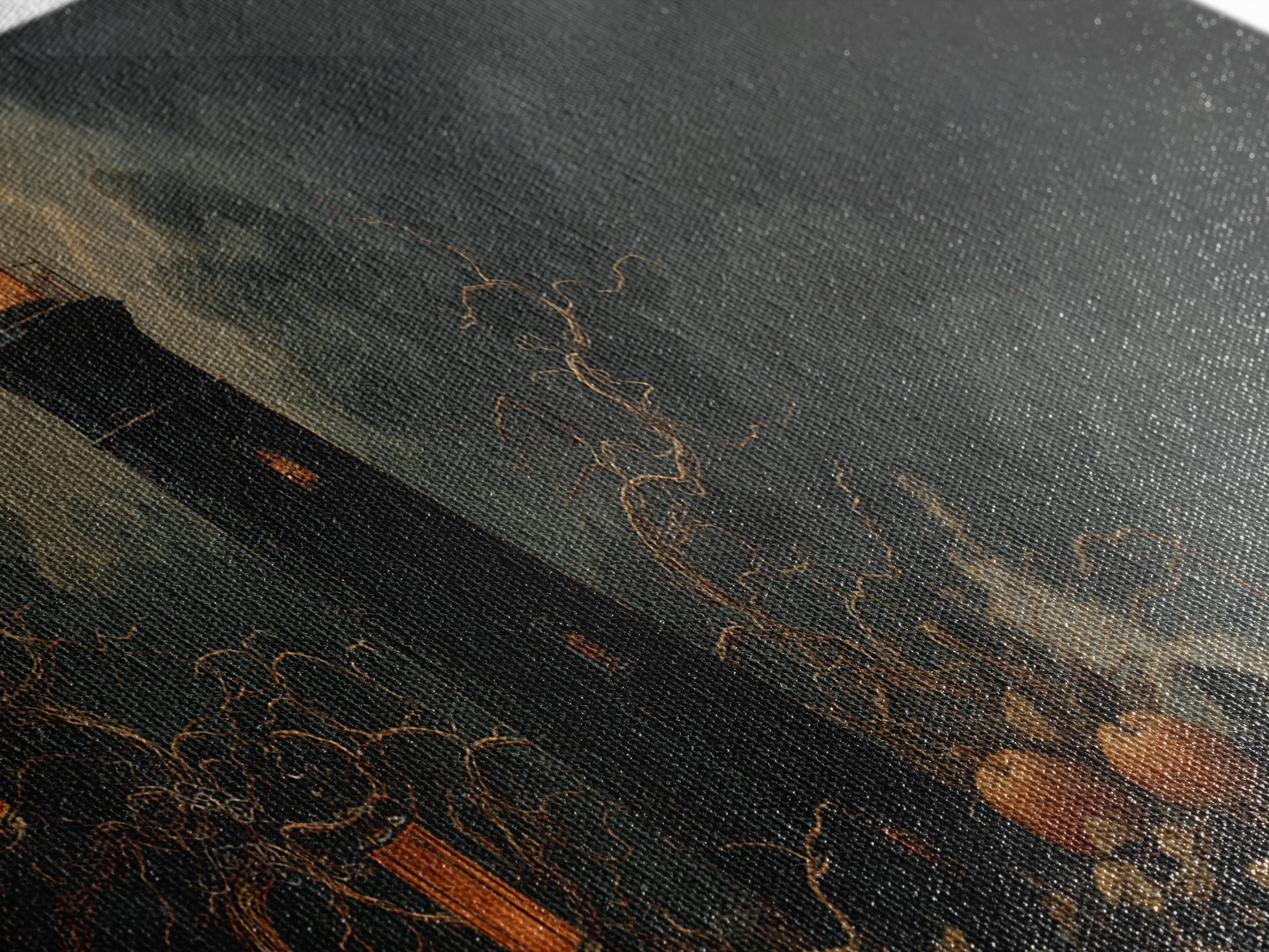 The Cursed Lighthouse, Wide Panoramic Art, Dark Halloween Decor, Canvas Print, Halloween Wall Decor, Gothic Home Decor