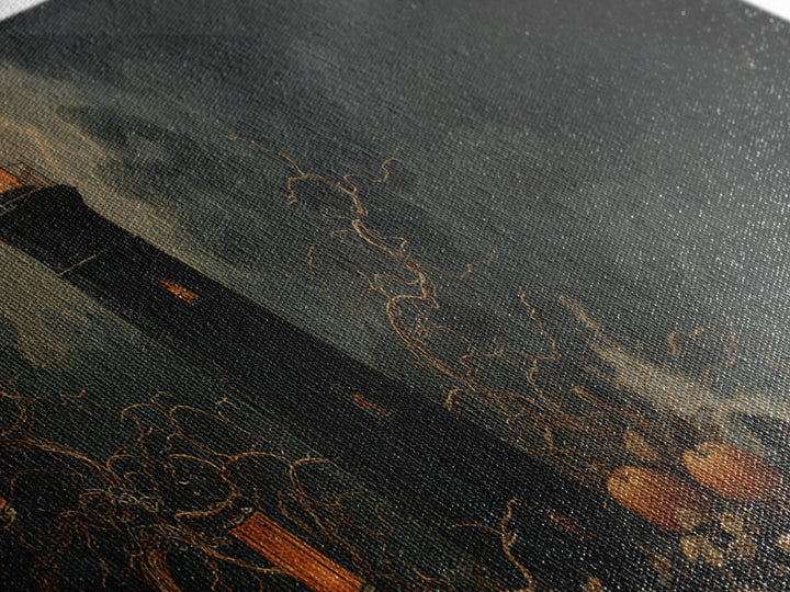 The Cursed Lighthouse, Wide Panoramic Art, Dark Halloween Decor, Canvas Print, Halloween Wall Decor, Gothic Home Decor