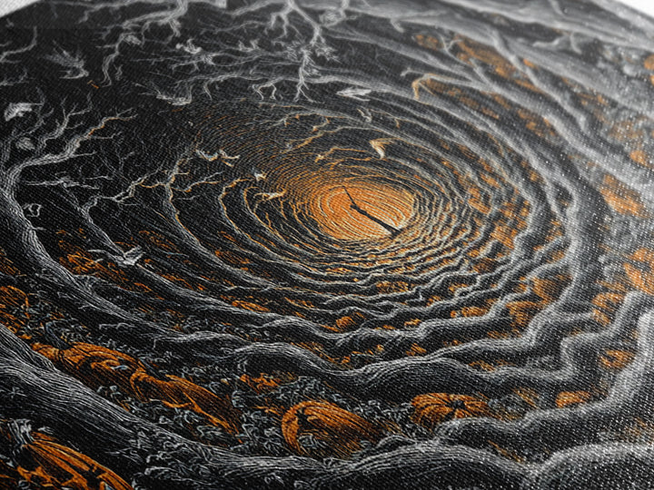 The Pumpkin Patch Maze, Wide Panoramic Art, Dark Halloween Decor, Canvas Print, Halloween Wall Decor, Gothic Home Decor, Macabre Wall Art