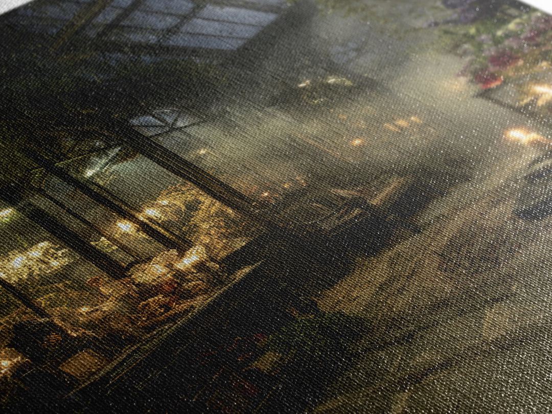 The Cemetery Greenhouse, Vertical Wall Art, Dark Fantasy Wall Art, Canvas Print, Halloween Wall Decor, Gothic Home Decor, Halloween Wall Art