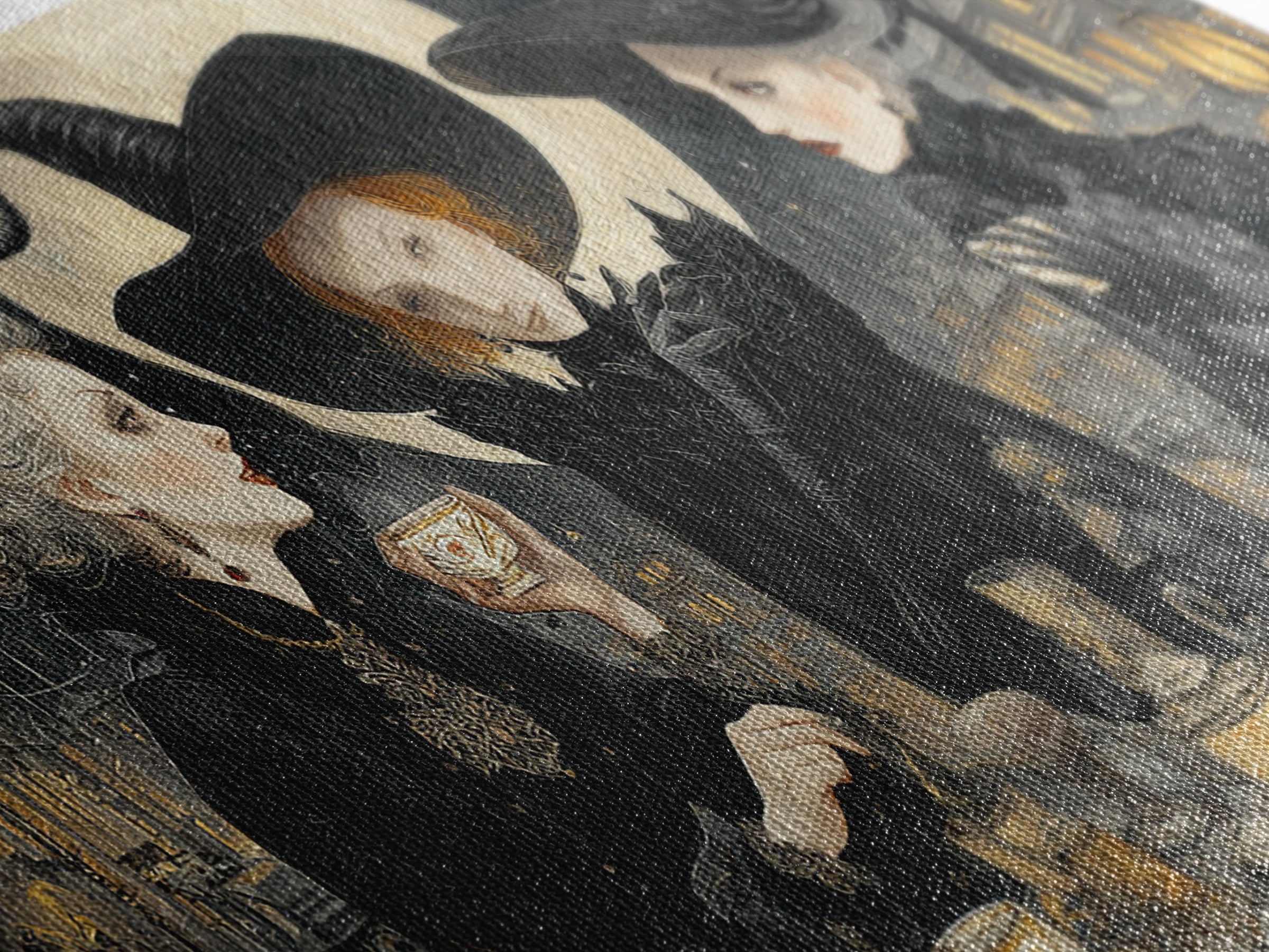 The Witches' Tea Party, Wide Panoramic Art, Dark Halloween Decor, Canvas Print, Halloween Wall Decor, Gothic Home Decor, Horror Wall Art