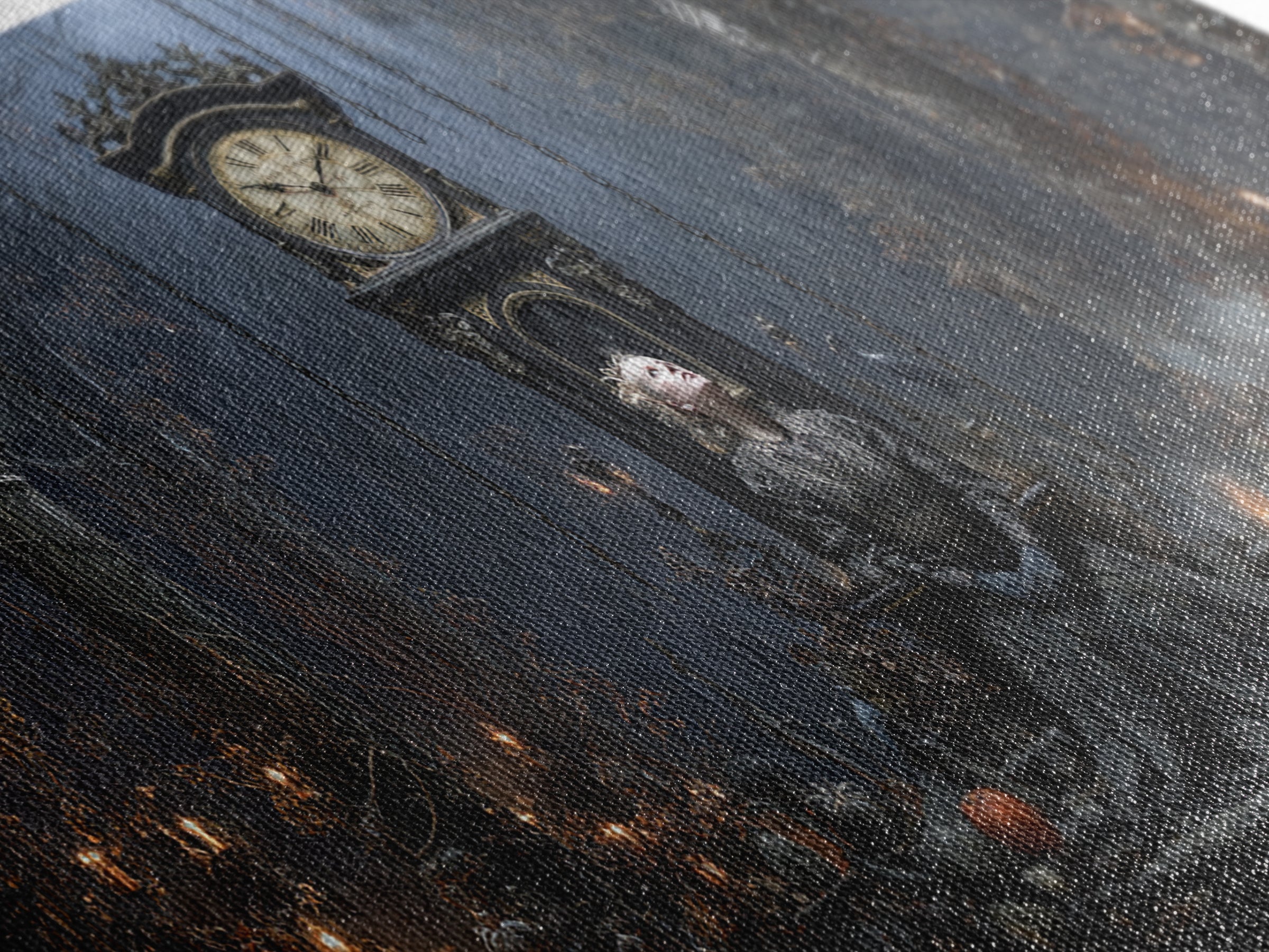 The Thirteenth Bell, Wide Panoramic Art, Macabre Wall Art, Framed Canvas Print, Halloween Wall Decor, Gothic Home Decor, Horror Wall Art