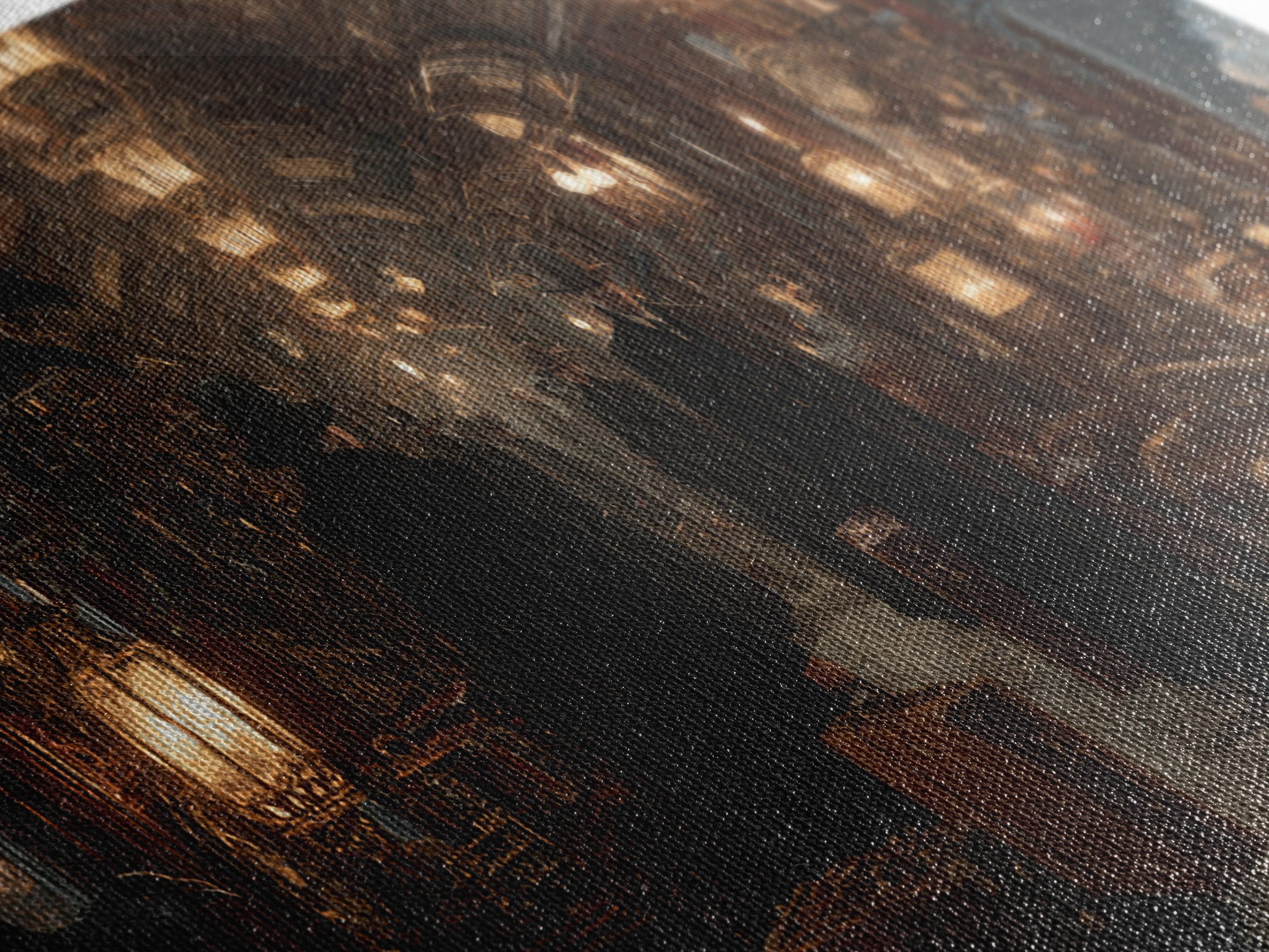 The Ghost Train Arrival, Wide Panoramic Art, Dark Fantasy Wall Art, Canvas Print, Halloween Wall Decor, Gothic Home Decor