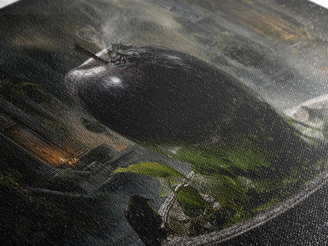 The Poisoned Apple, Wide Panoramic Art, Dark Fantasy Wall Art, Canvas Print, Halloween Wall Decor, Gothic Home Decor, Horror Wall Art