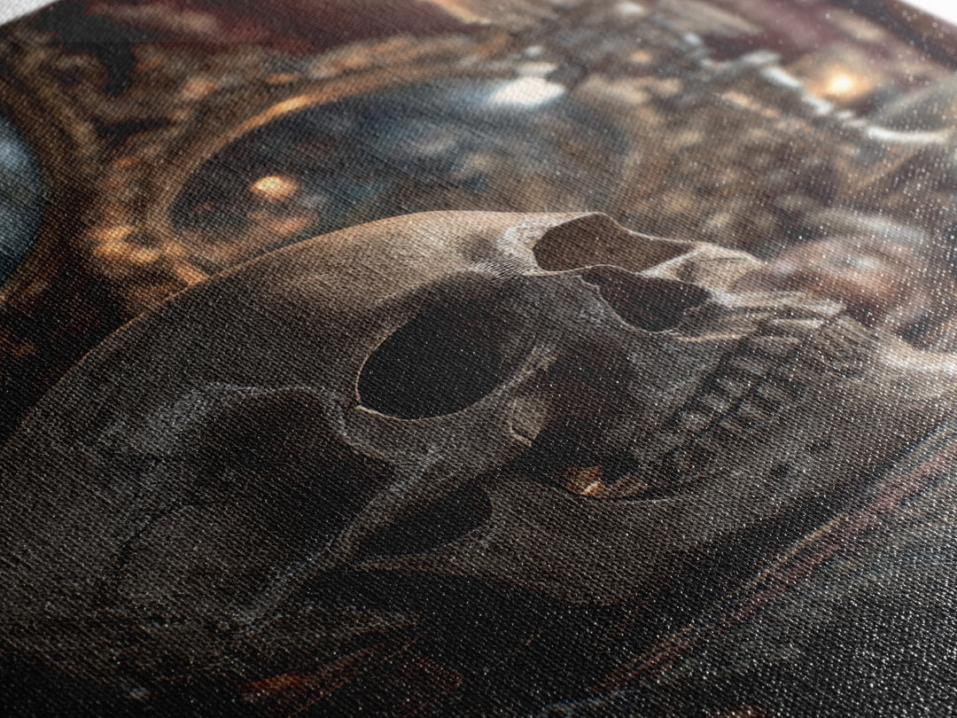 The Talking Skull, Vertical Wall Art, Dark Halloween Decor, Canvas Print, Halloween Wall Decor, Gothic Home Decor, Spooky Wall Decor