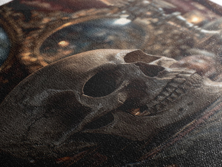 The Talking Skull, Vertical Wall Art, Dark Halloween Decor, Canvas Print, Halloween Wall Decor, Gothic Home Decor, Spooky Wall Decor