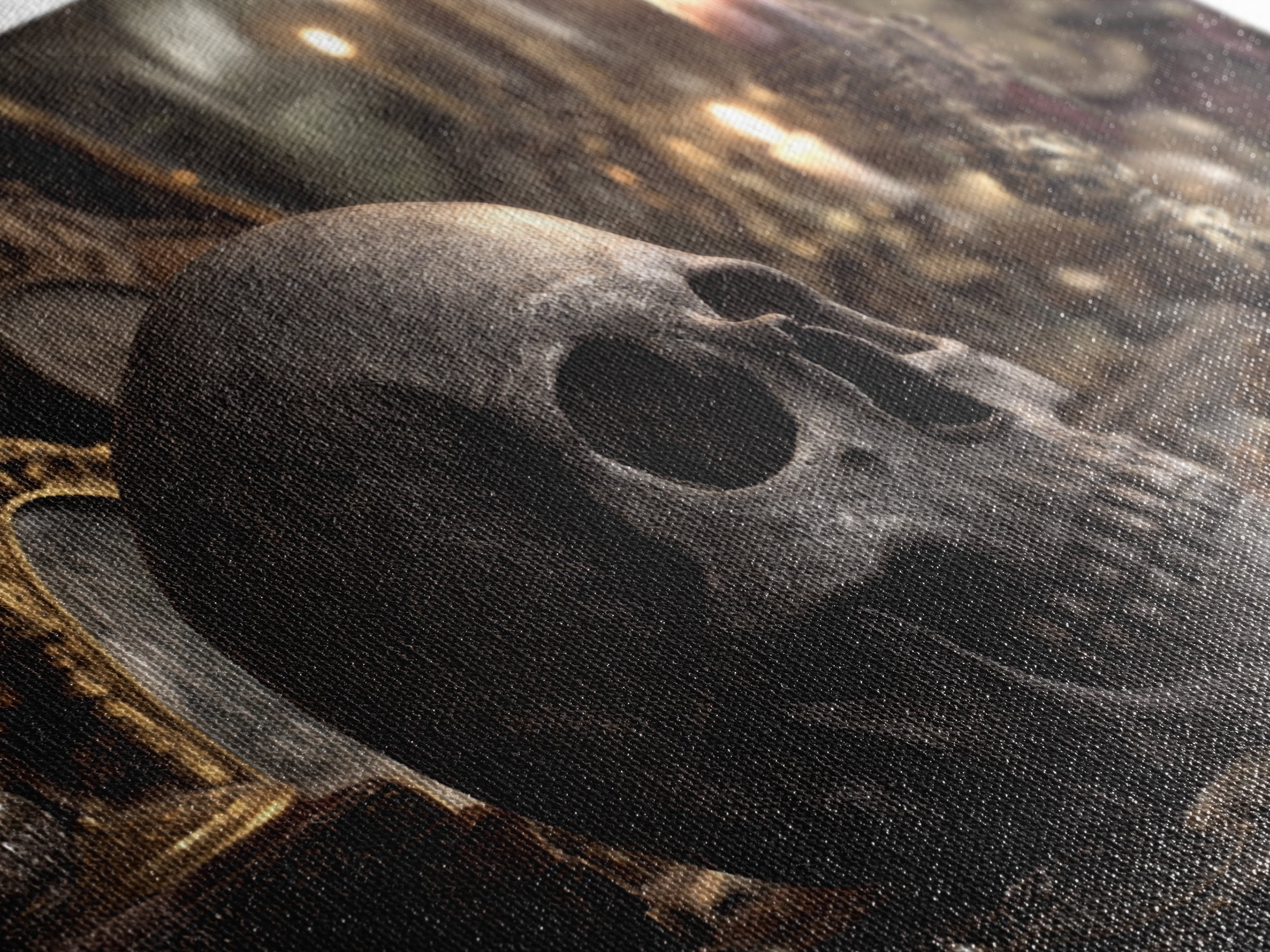 The Talking Skull, Landscape Wall Art, Gothic Horror Wall Art, Framed Canvas Print, Halloween Wall Decor, Gothic Home Decor