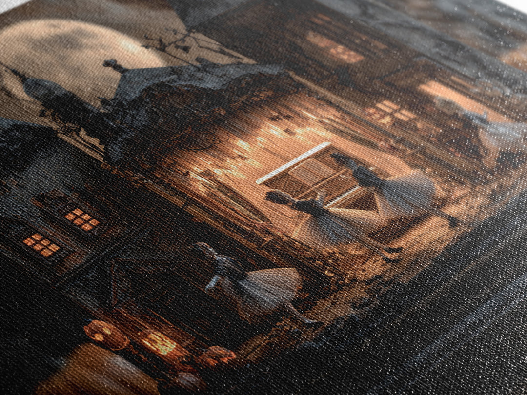 The Haunted Music Box, Landscape Wall Art, Spooky Home Decor, Canvas Print, Halloween Wall Decor, Gothic Home Decor, Statement Wall Art