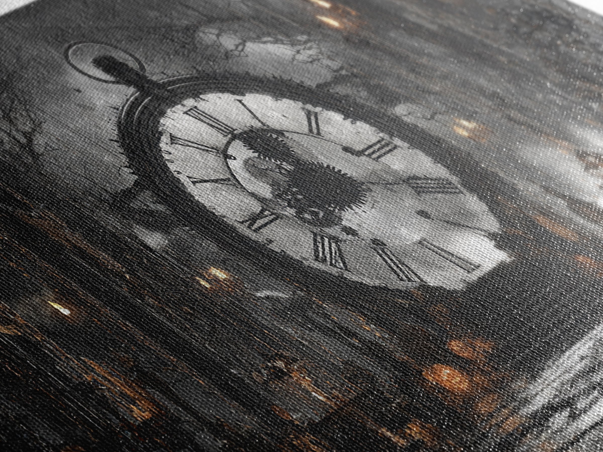 The Cursed Pocket Watch, Wide Panoramic Art, Spooky Home Decor, Canvas Print, Halloween Wall Decor, Gothic Home Decor