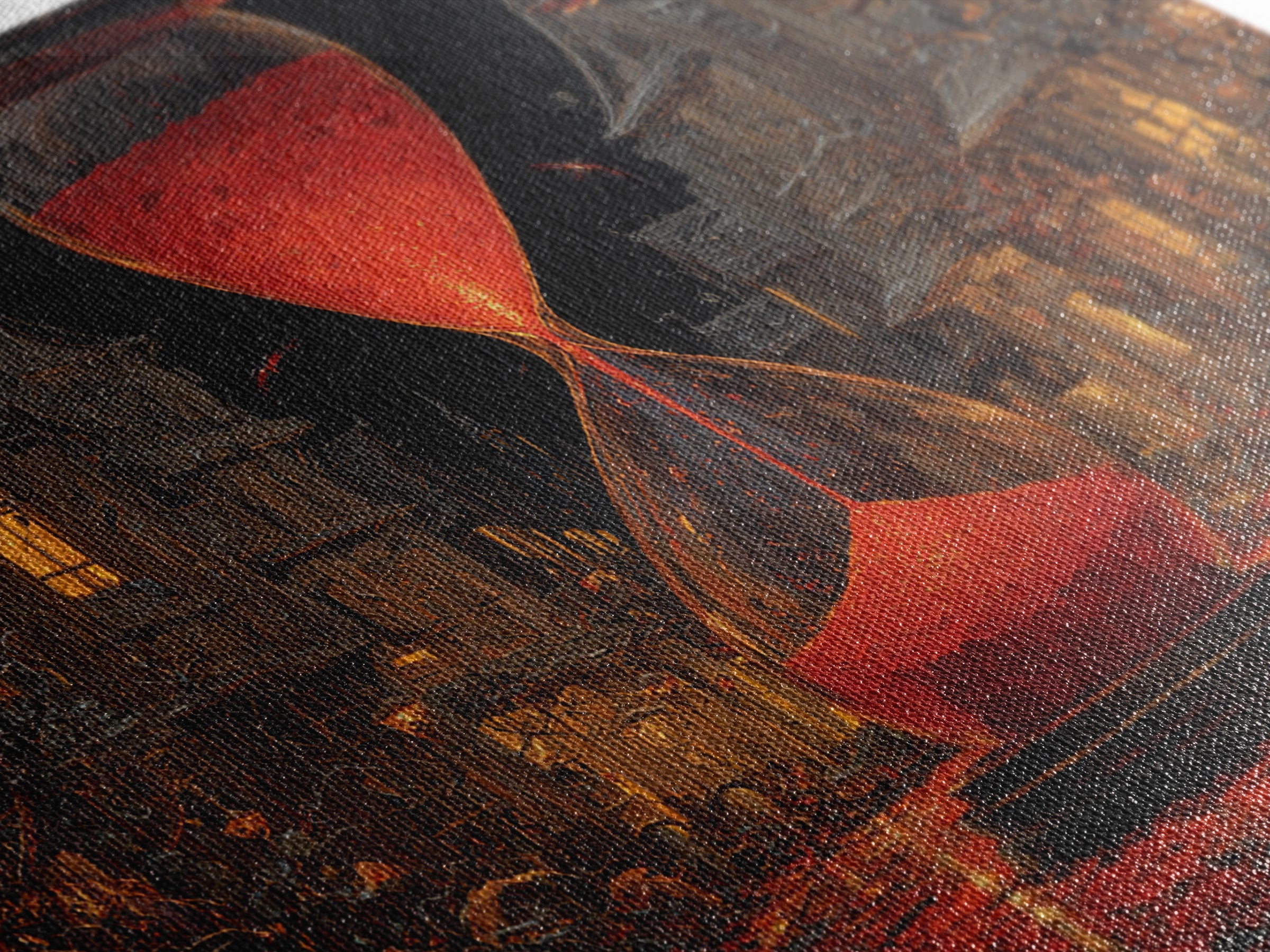The Crimson Hourglass, Landscape Wall Art, Spooky Home Decor, Canvas Print, Halloween Wall Decor, Gothic Home Decor, Horror Wall Art