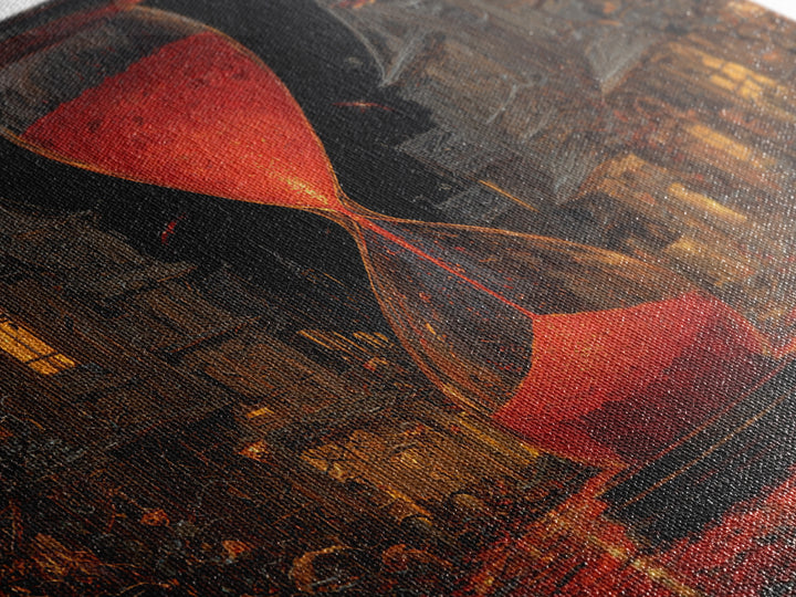 The Crimson Hourglass, Landscape Wall Art, Spooky Home Decor, Canvas Print, Halloween Wall Decor, Gothic Home Decor, Horror Wall Art