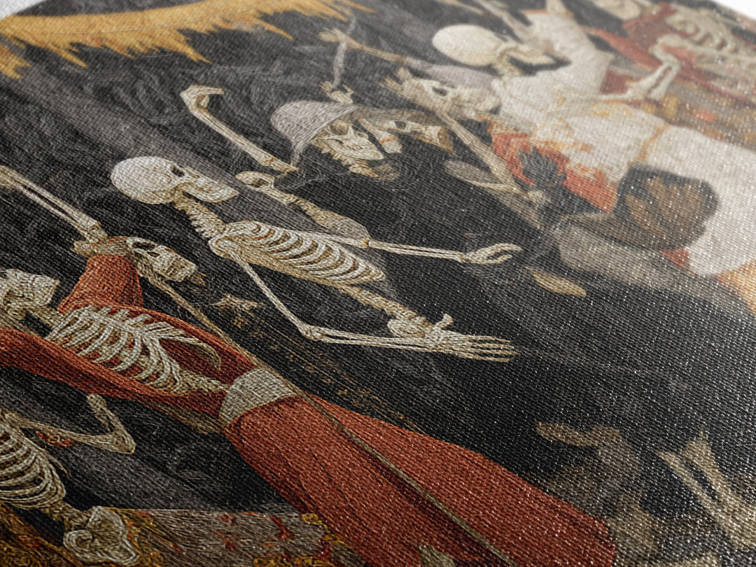 Medieval Danse Macabre, Landscape Wall Art, Dark Halloween Decor, Canvas Print, Halloween Wall Decor, Gothic Home Decor