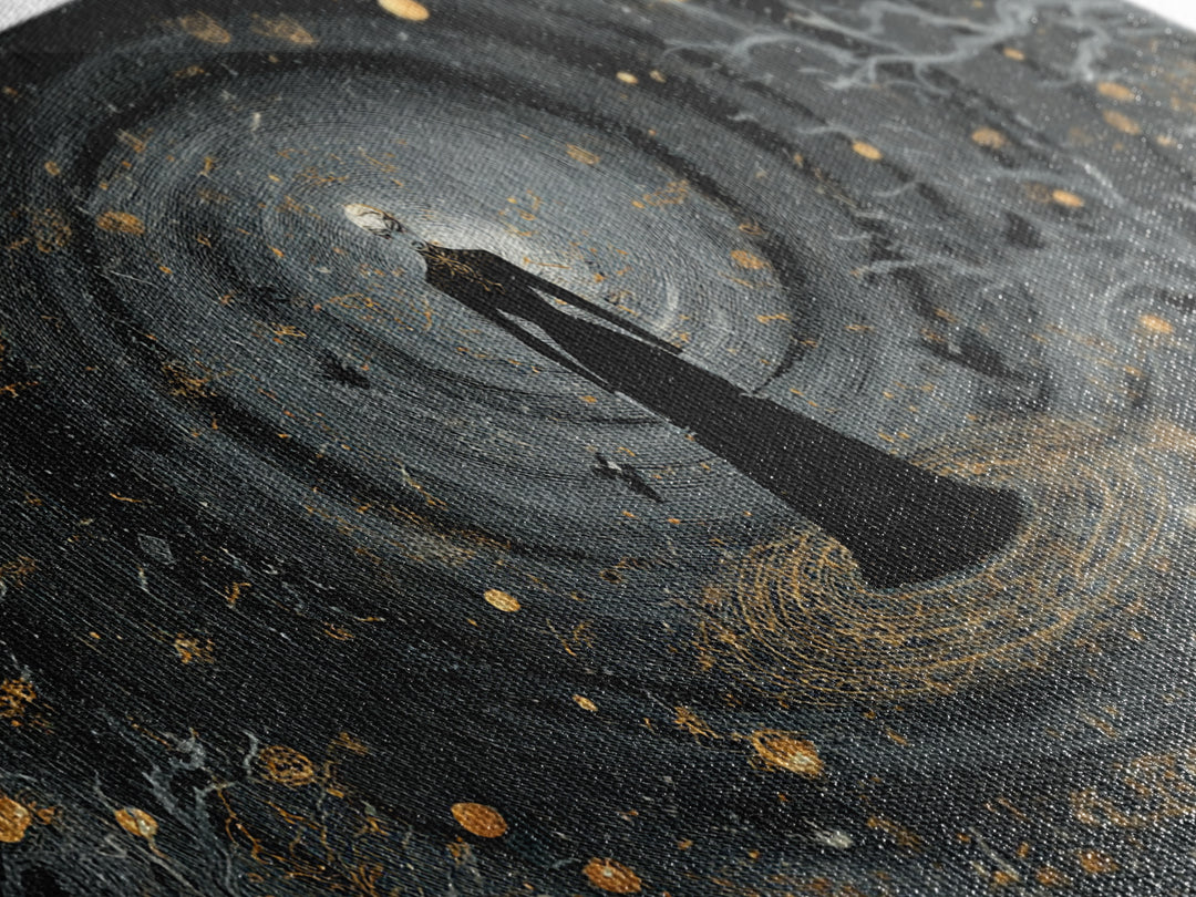 Celestial Witchcraft, Wide Panoramic Art, Dark Halloween Decor, Canvas Print, Halloween Wall Decor, Gothic Home Decor, Halloween Wall Art