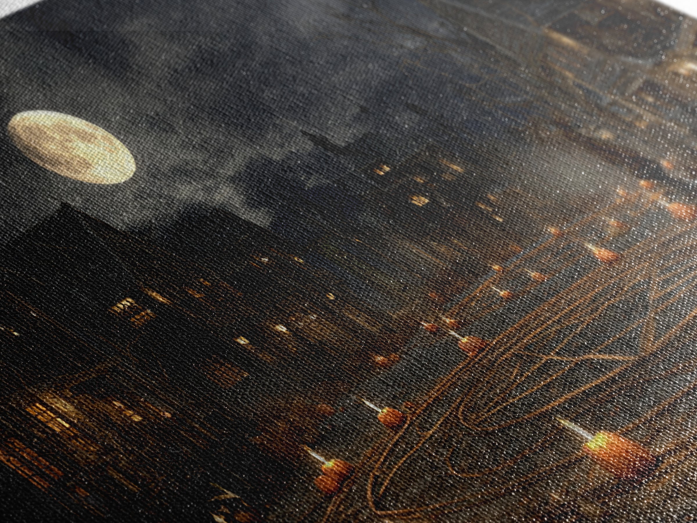 Occult Harvest Festival, Wide Panoramic Art, Macabre Wall Art, Framed Canvas Print, Halloween Wall Decor, Gothic Home Decor