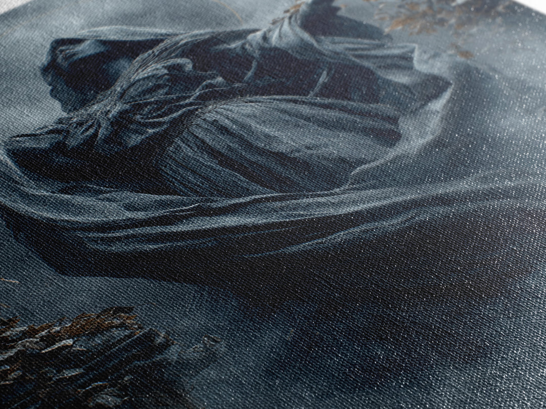 The Moon Priestess, Vertical Wall Art, Dark Fantasy Wall Art, Canvas Print, Halloween Wall Decor, Gothic Home Decor, Spooky Wall Decor