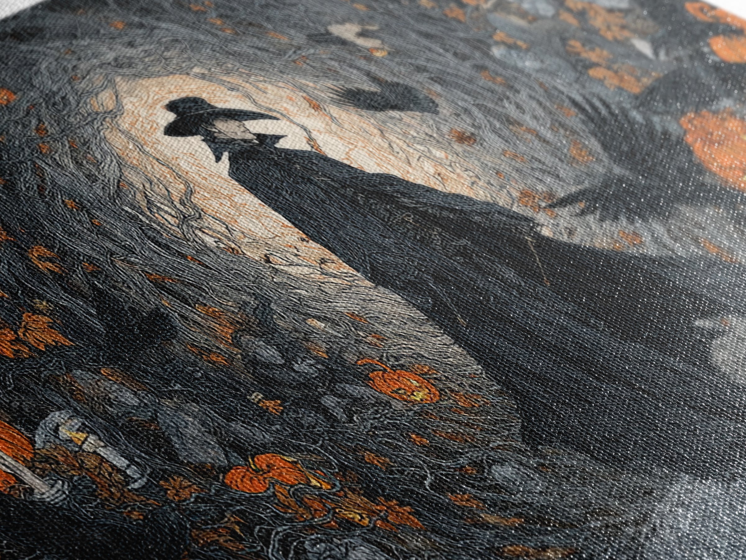 The Crow-Masked Assassin, Wide Panoramic Art, Gothic Horror Wall Art, Framed Canvas Print, Halloween Wall Decor, Gothic Home Decor