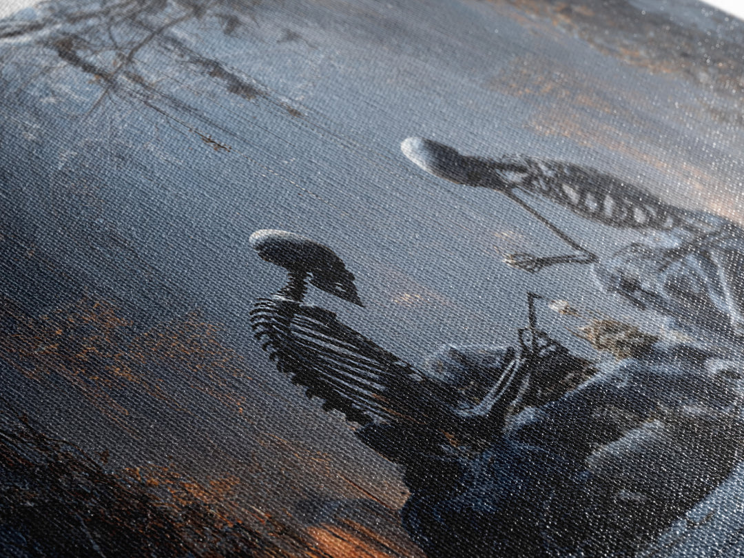 The Bone Sculptor, Wide Panoramic Art, Dark Fantasy Wall Art, Canvas Print, Halloween Wall Decor, Gothic Home Decor, Dark Fantasy Art
