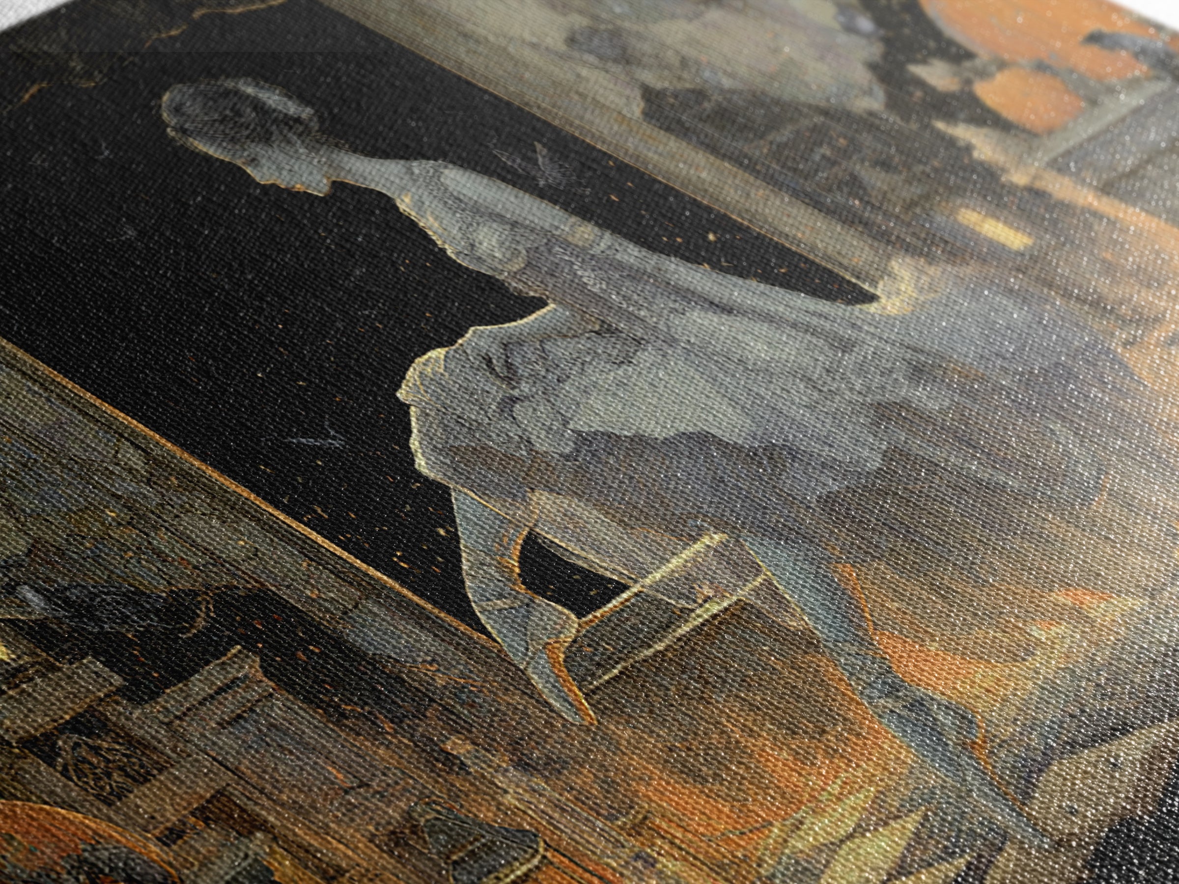 The Phantom Ballerina, Wide Panoramic Art, Haunted Gothic Art, Framed Canvas Print, Halloween Wall Decor, Gothic Home Decor