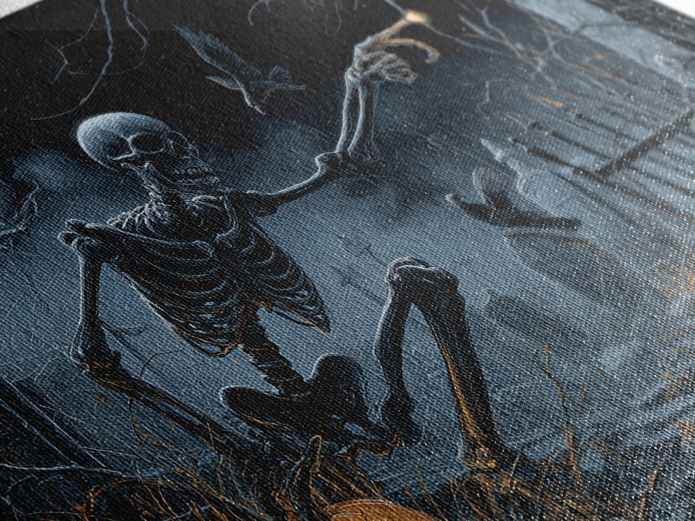 The Skull Astronomer, Landscape Wall Art, Dark Halloween Decor, Canvas Print, Halloween Wall Decor, Gothic Home Decor, Halloween Wall Art