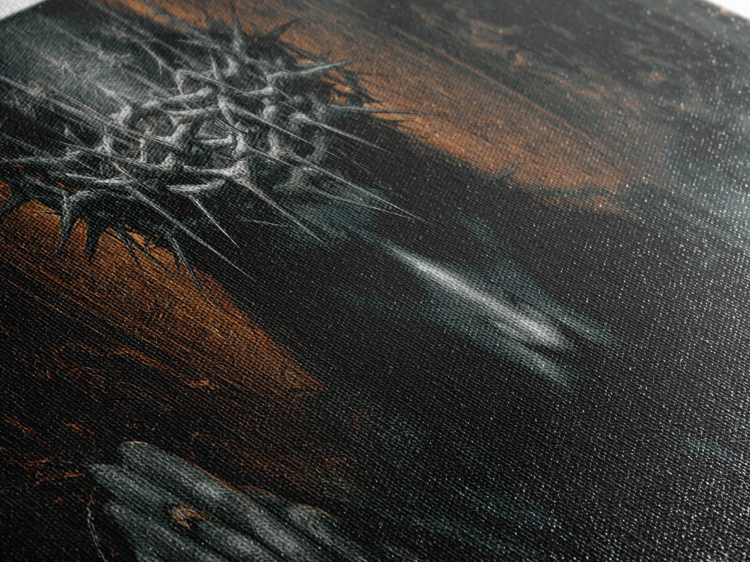The Thorn-Crowned King, Extra Wide Wall Art, Dark Fantasy Wall Art, Canvas Print, Halloween Wall Decor, Gothic Home Decor