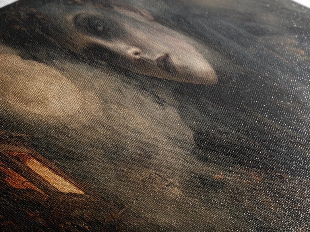 The Ash-Covered Oracle, Wide Panoramic Art, Spooky Home Decor, Canvas Print, Halloween Wall Decor, Gothic Home Decor, Seasonal Home Decor