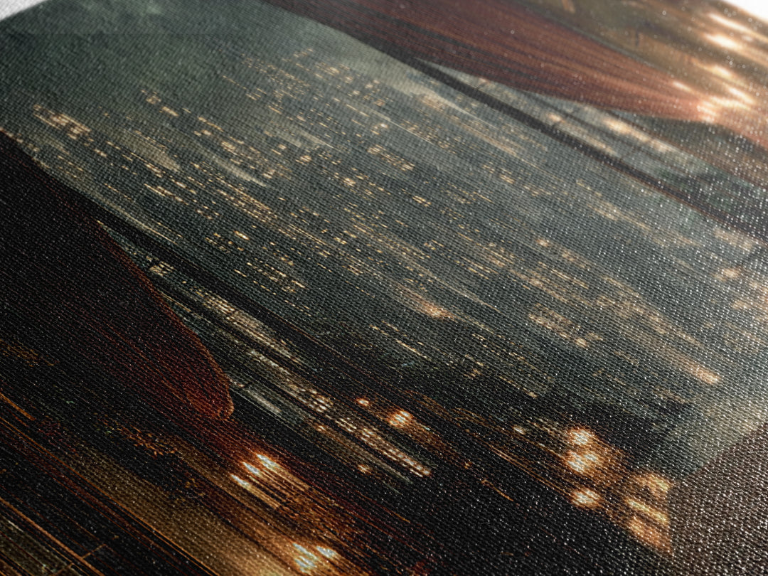 The Haunted City Skyline, Wide Panoramic Art, Dark Fantasy Wall Art, Canvas Print, Halloween Wall Decor, Gothic Home Decor