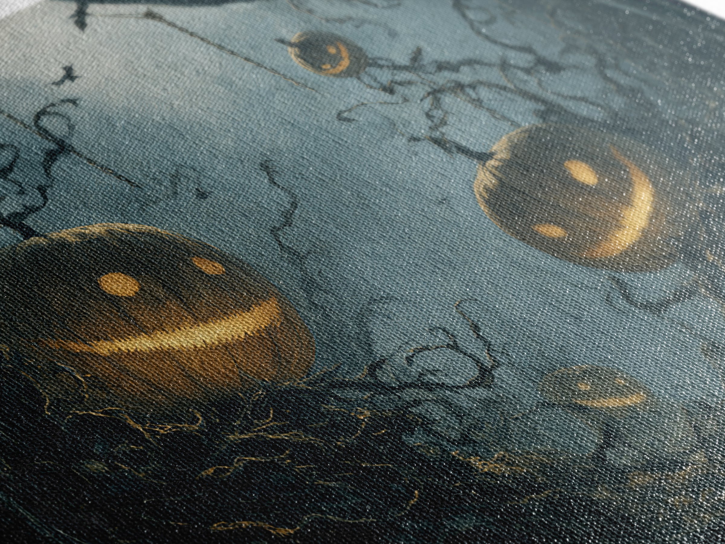 The Alien Pumpkin Patch, Landscape Wall Art, Dark Fantasy Wall Art, Canvas Print, Halloween Wall Decor, Gothic Home Decor