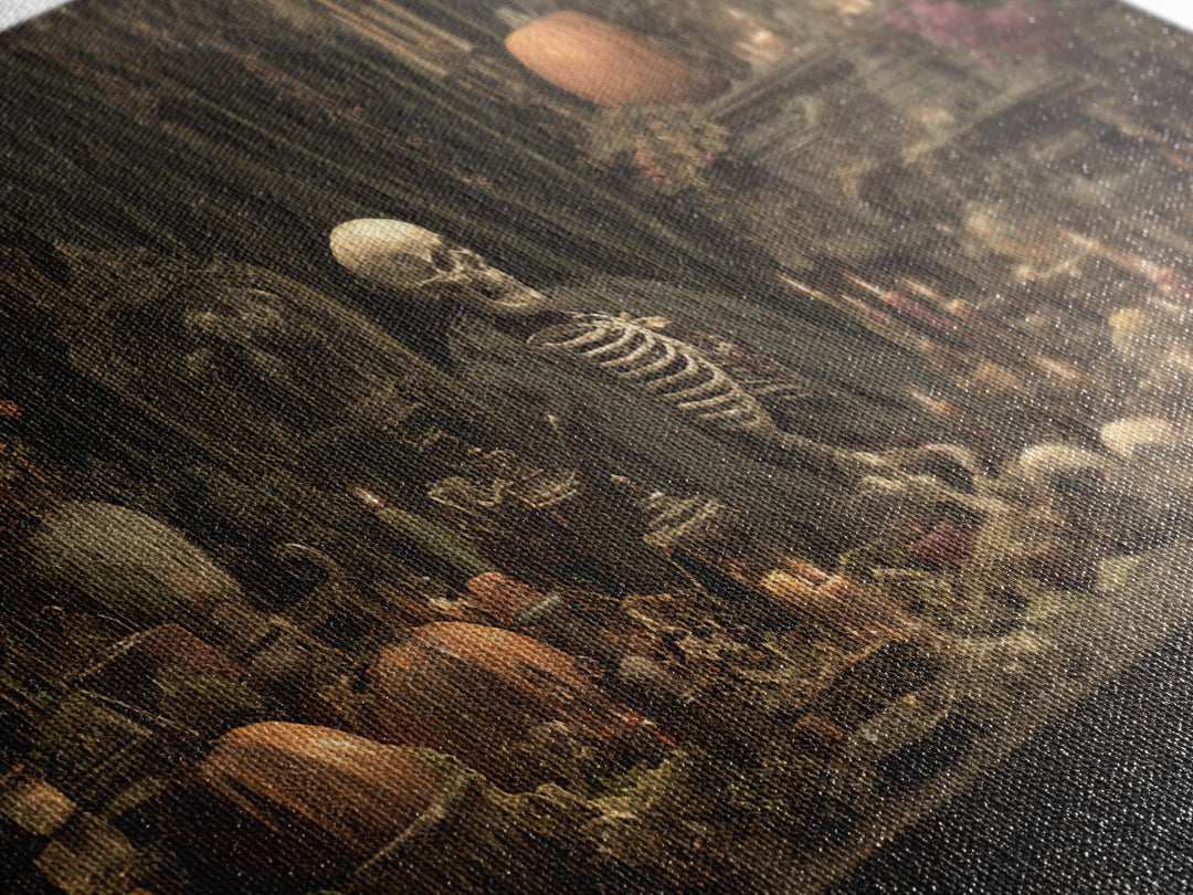 Desert Halloween, Wide Panoramic Art, Gothic Horror Wall Art, Framed Canvas Print, Halloween Wall Decor, Gothic Home Decor, Halloween Decor
