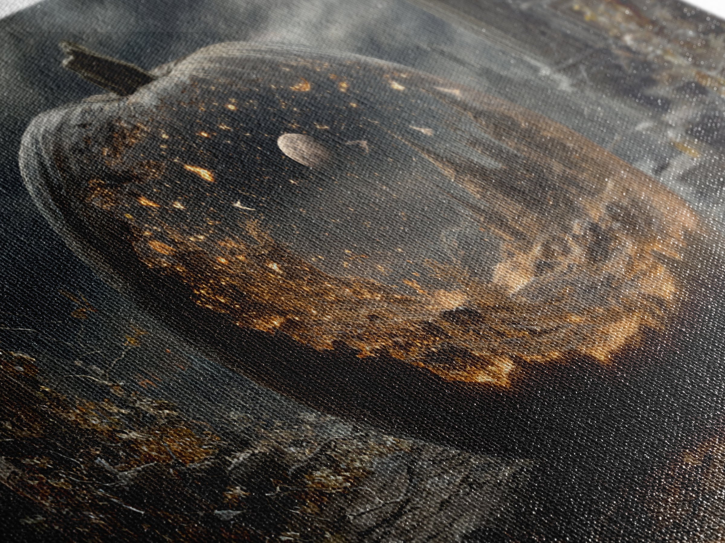 The Moon Inside A Pumpkin, Wide Panoramic Art, Dark Halloween Decor, Canvas Print, Halloween Wall Decor, Gothic Home Decor