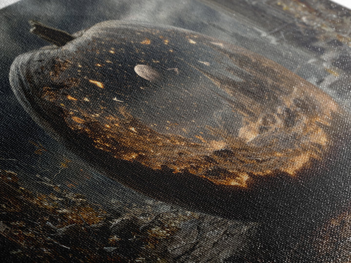 The Moon Inside A Pumpkin, Wide Panoramic Art, Dark Halloween Decor, Canvas Print, Halloween Wall Decor, Gothic Home Decor