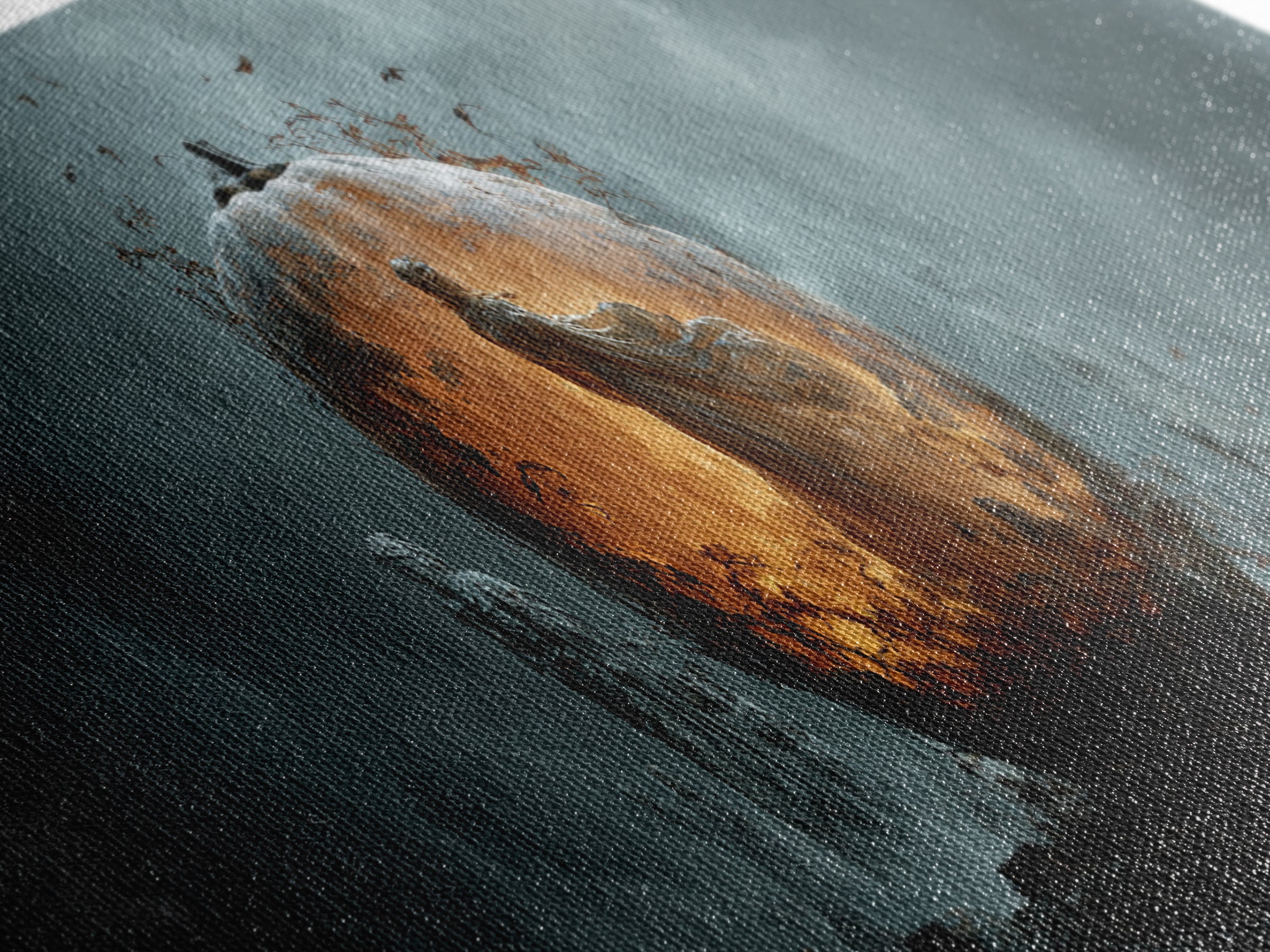 The Moon Inside A Pumpkin, Extra Wide Wall Art, Spooky Home Decor, Canvas Print, Halloween Wall Decor, Gothic Home Decor, Spooky Wall Decor