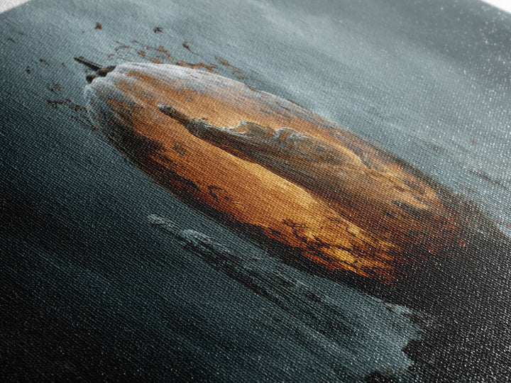 The Moon Inside A Pumpkin, Extra Wide Wall Art, Spooky Home Decor, Canvas Print, Halloween Wall Decor, Gothic Home Decor, Spooky Wall Decor
