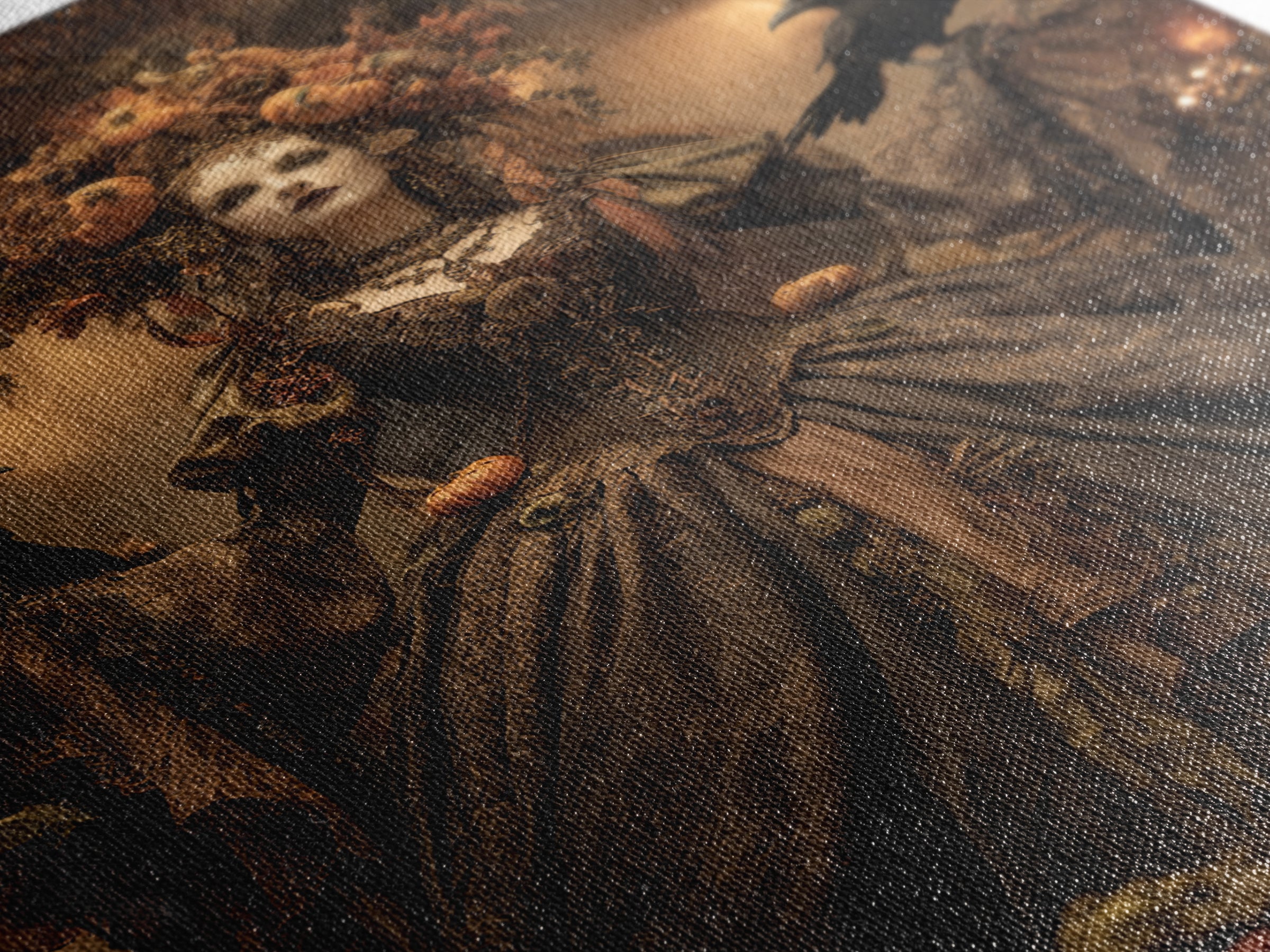 The Personification Of October, Vertical Wall Art, Dark Halloween Decor, Canvas Print, Halloween Wall Decor, Gothic Home Decor