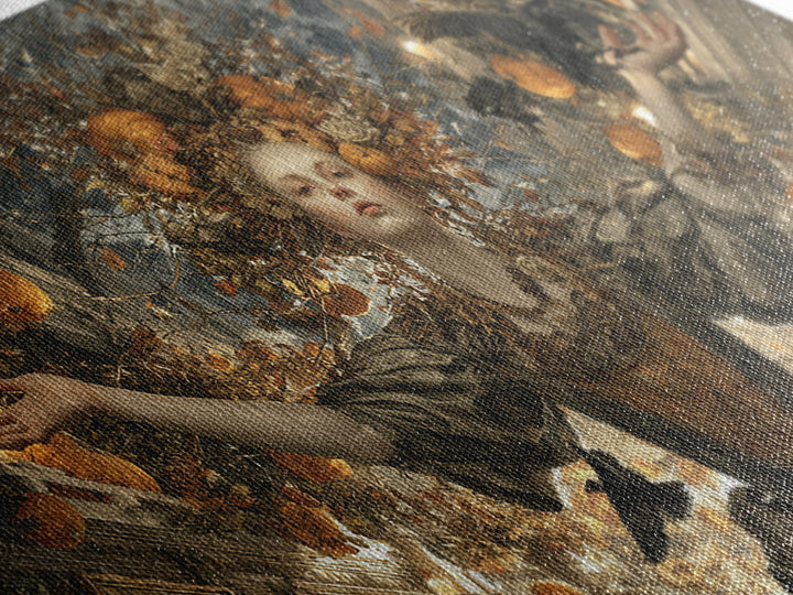 The Personification Of October, Wide Panoramic Art, Gothic Horror Wall Art, Framed Canvas Print, Halloween Wall Decor, Gothic Home Decor