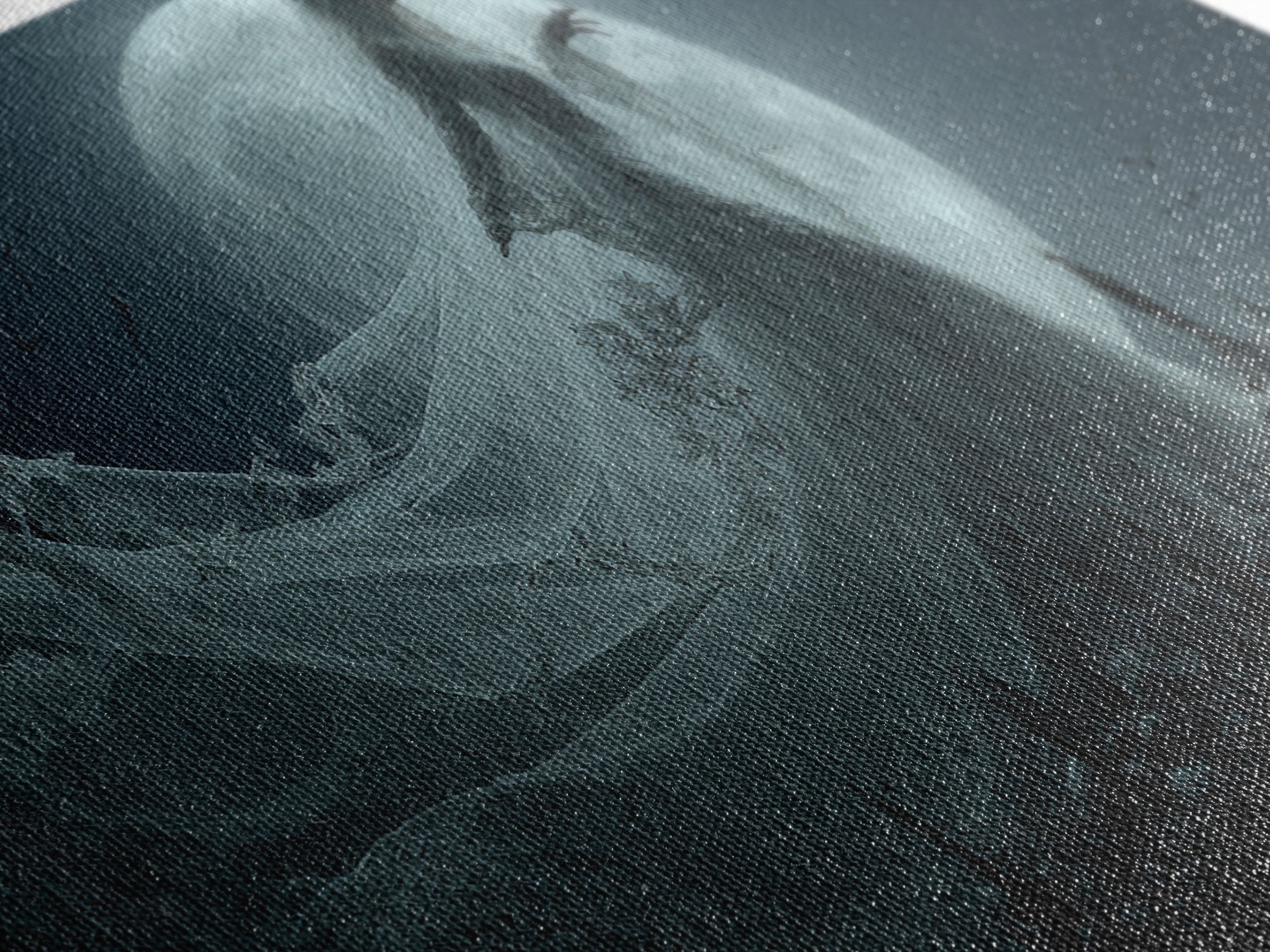 The Bride Of The Abyssal Moon, Wide Panoramic Art, Spooky Home Decor, Canvas Print, Halloween Wall Decor, Gothic Home Decor, Halloween Decor